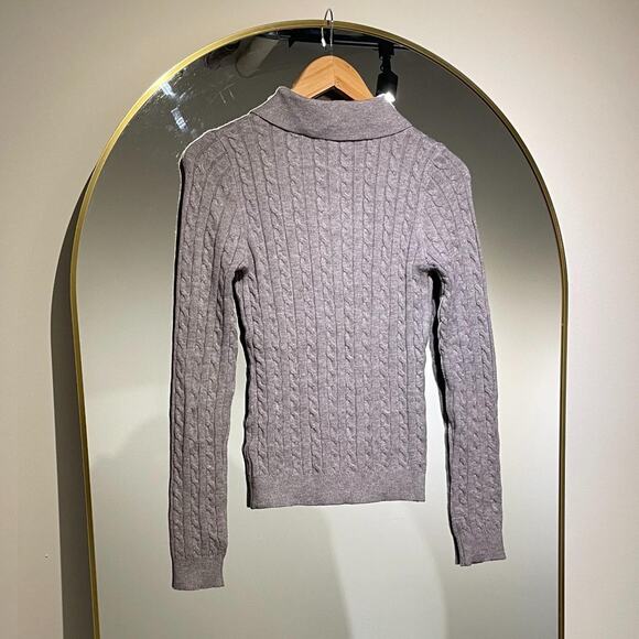 Grey Cable Knit Cardigan M - Picture 4 of 5